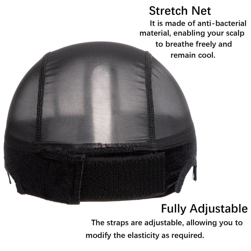 koskusder Wig Caps with Grip Band for Keeping Wigs in Place T-shape Wig Caps for Women Adjustable Wig Grip Cap Band Black Stocking Wig Caps Wide HD Transparent Lace for Front Wig Cap for Wig Making - Image 4